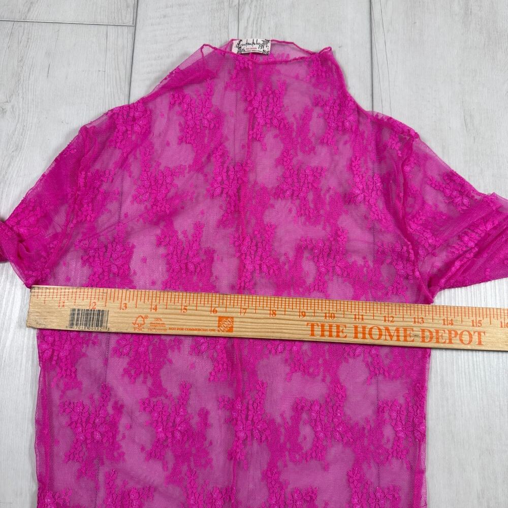 Free People Intimately Women's Small Pink Lady Lux Floral Lace Layering Top - Picture 5 of 6